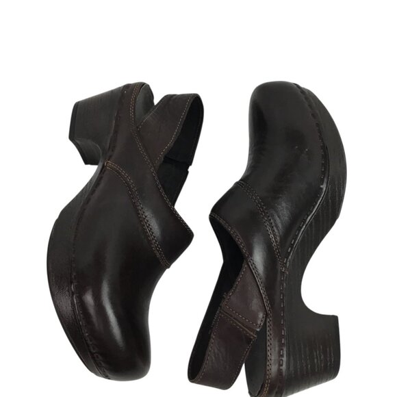 Dansko Pearl Womens 7 Leather Slingback Clogs Brown - Picture 3 of 12